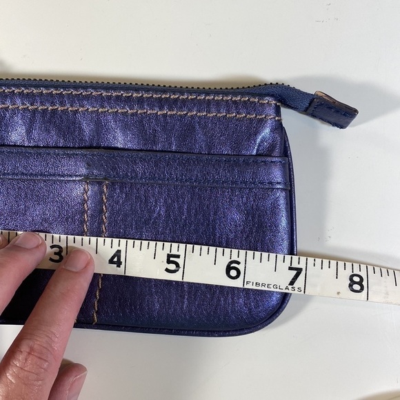 CLARKS Leather Wristlet Metallic Purple - Picture 8 of 10
